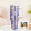 Custom Dog Photo Stainless Steel Tumbler with Handle Custom Dog Photo Cup 40oz Tumbler Christmas Gift