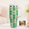 Custom Dog Photo Stainless Steel Tumbler with Handle Custom Dog Photo Cup 40oz Tumbler Christmas Gift