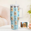 Custom Dog Photo Stainless Steel Tumbler with Handle Custom Dog Photo Cup 40oz Tumbler Christmas Gift