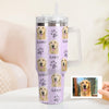 Custom Dog Photo Stainless Steel Tumbler with Handle Custom Dog Photo Cup 40oz Tumbler Christmas Gift