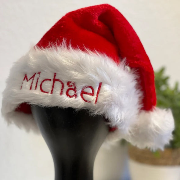 Custom Embroidered Santa Hats Custom Christmas Party Hats for Family Personalized Santa Hats with Name