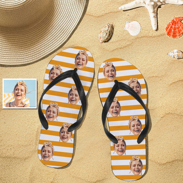 Custom Face Photo Flip Flops For Man And Woman Summer Beach Slide Slipper Wedding Ideas