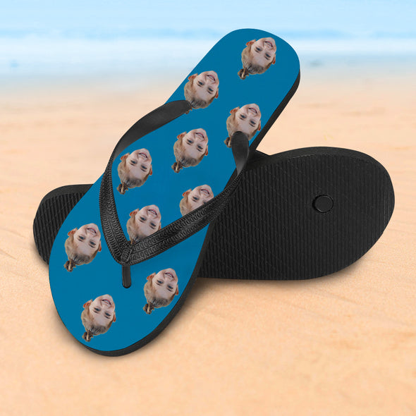 Custom Face Photo Flip Flops For Man And Woman Summer Beach Slide Slipper Summer Gifts