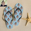 Custom Face Photo Flip Flops For Man And Woman Summer Beach Slide Slipper Summer Gifts