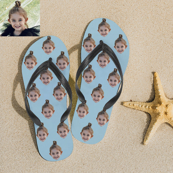 Personalized Face Photo Flip Flops For Man And Woman Summer Beach Slide Slipper Funny Gifts