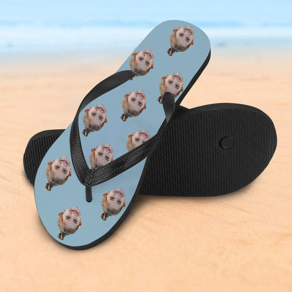 Custom Face Photo Flip Flops For Man And Woman Summer Beach Slide Slipper Summer Gifts