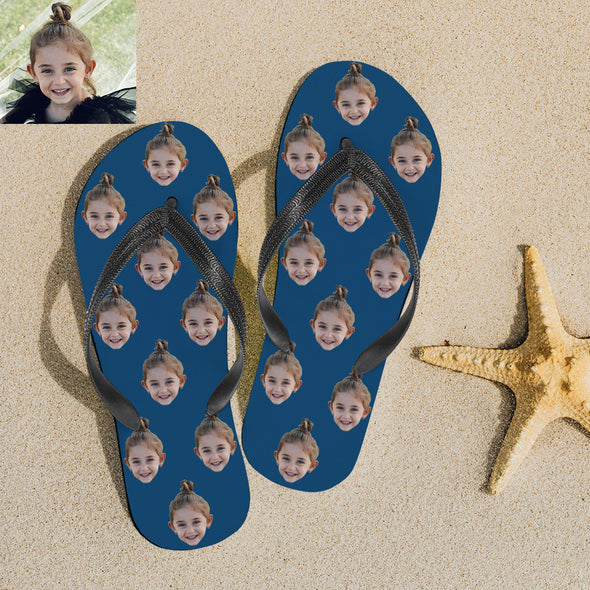 Custom Face Photo Flip Flops For Man And Woman Summer Beach Slide Slipper Summer Gifts