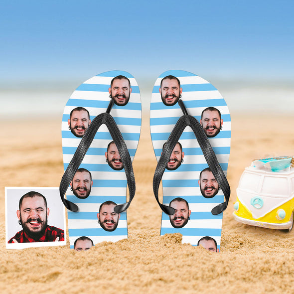 Personalized Face Flip Flops For Man And Woman Summer Beach Slide Slipper Wedding Ideas