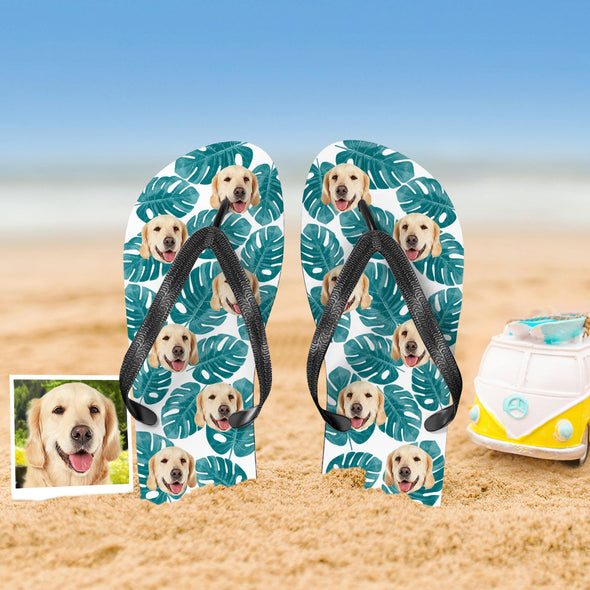 Custom Face Photo Flip Flops For Man And Woman Summer Beach Holiday Unique Gifts