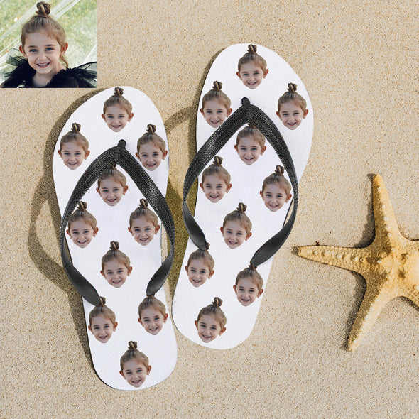 Personalized Face Photo Flip Flops For Man And Woman Summer Beach Slide Slipper Funny Gifts