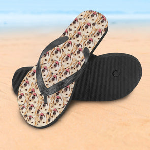 Personalised Face Mash Photo Flip Flop For Summer For Couple Summer Beach Slide Sandals