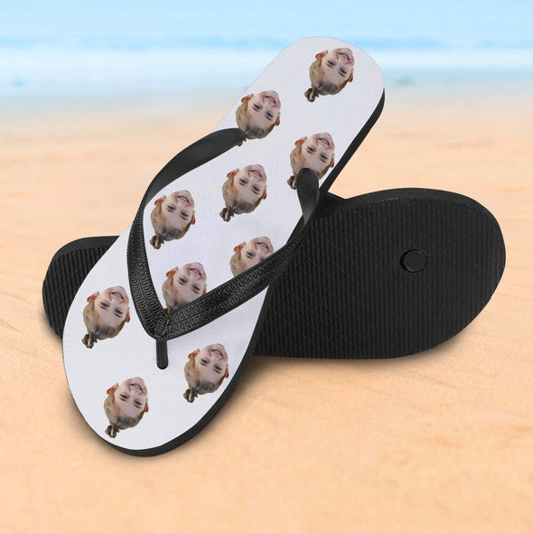 Personalized Face Photo Flip Flops For Man And Woman Summer Beach Slide Slipper Funny Gifts