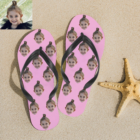 Custom Face Photo Flip Flops For Man And Woman Summer Beach Slide Slipper Summer Gifts