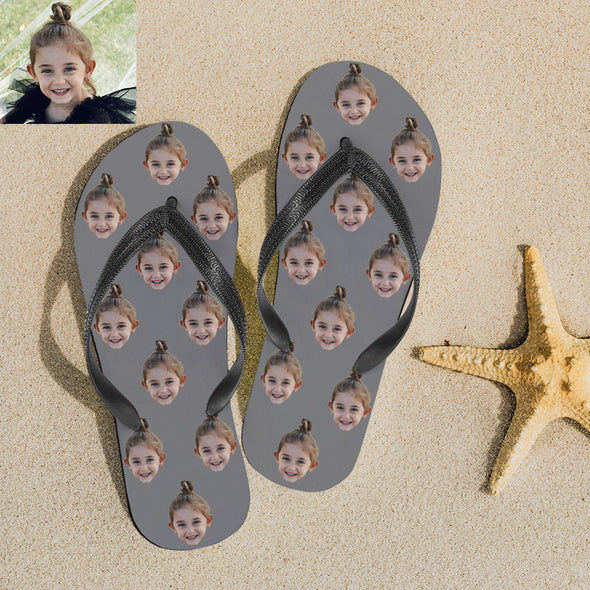 Custom Face Photo Flip Flops For Man And Woman Summer Beach Slide Slipper Summer Gifts