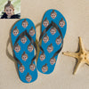 Personalized Face Photo Flip Flops For Man And Woman Summer Beach Slide Slipper Funny Gifts