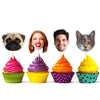 Custom Photo Cupcake Topper for Pet Dog Party Baby Shower Supplies Kids Birthday Party Decor