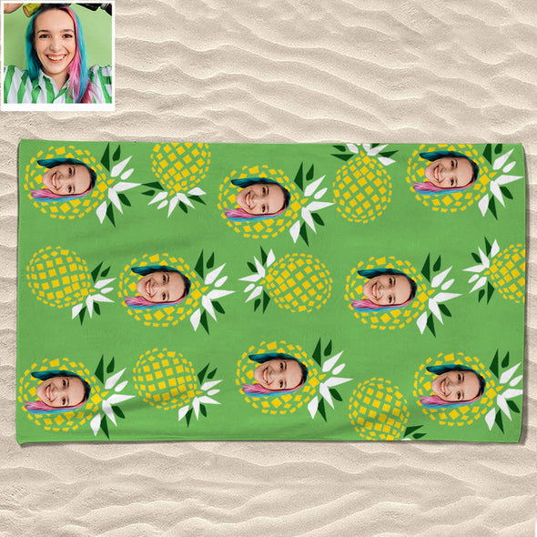 Personalized Beach Towel with Picture Custom Face Seamless Towel Photo Towel Funny Gift