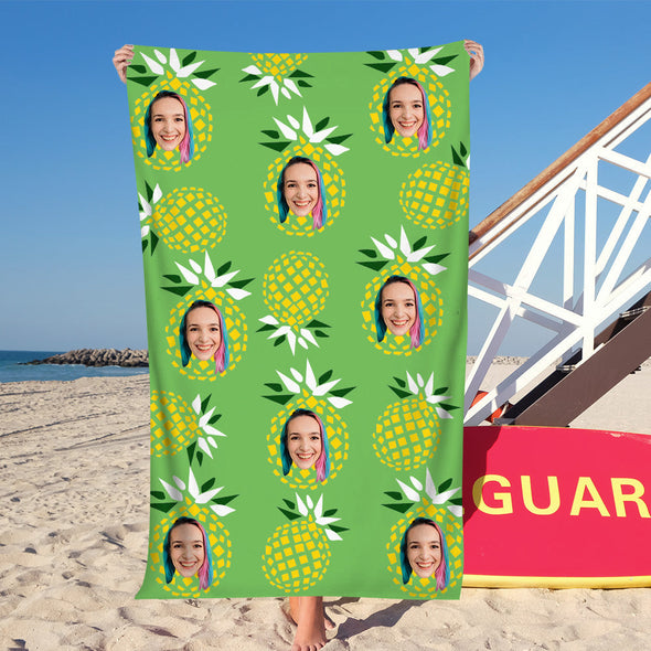 Personalized Beach Towel with Picture Custom Face Seamless Towel Photo Towel Funny Gift