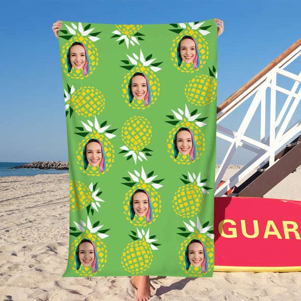 Personalized Beach Towel Custom Face Seamless Towel