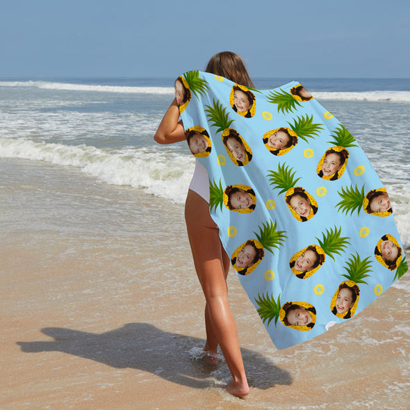 Custom Beach Towel with Face Custom Towel with Picture Funny Gift