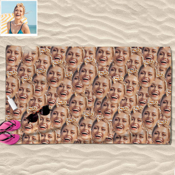 Custom Face Beach Towel Funny Gift