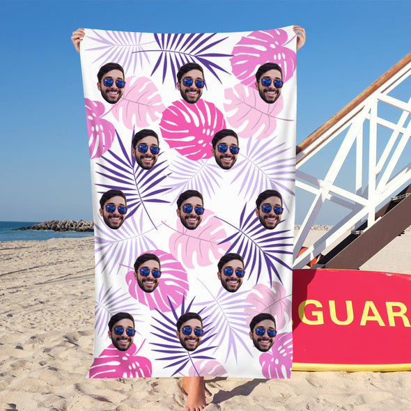 Personalized Beach Towel with Picture Custom Face Seamless Towel Photo Towel Funny Gift