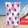 Custom Summer Beach Towel Custom Towel with Face Photo Beach Towel