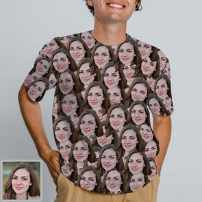 Christmas Gift Custom Face T shirt Custom Short Sleeve T Shirt Face Printed on T Shirt Photo Shirt