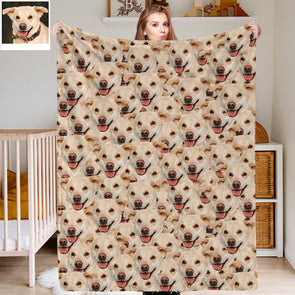 Custom Face Blanket Custom Photo Blankets Face Print on Blanket Personalized Fleece Throw Blanket