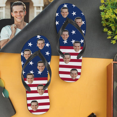 Custom Flag Photo Flip Flops For Man And Woman Wedding Ideas For Guests