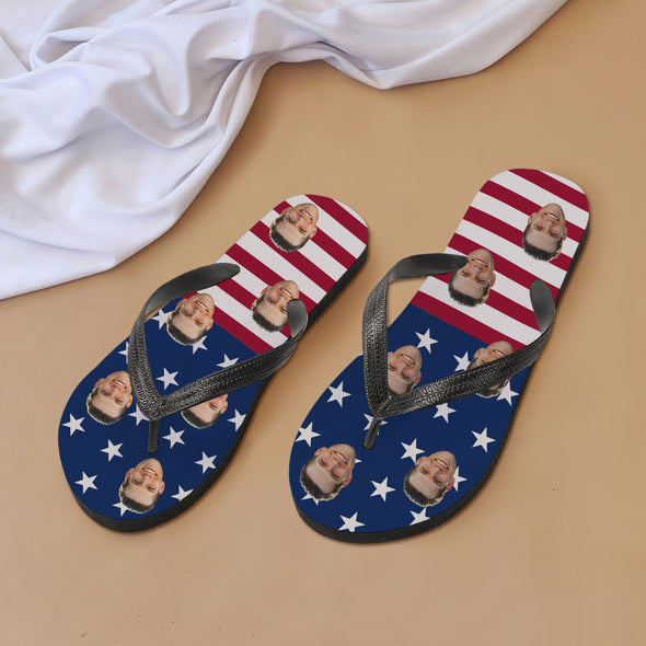 Custom Flag Photo Flip Flops For Man And Woman Wedding Ideas For Guests