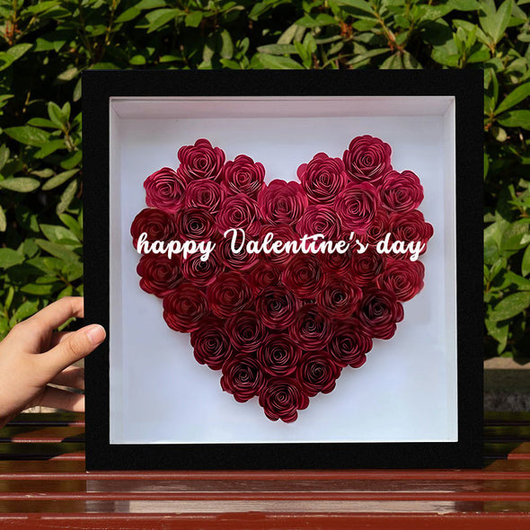 Mothers Day Flower Shadow Box with Text Dried Rose Flower GIft Box Gift for Mom Gift for Lover