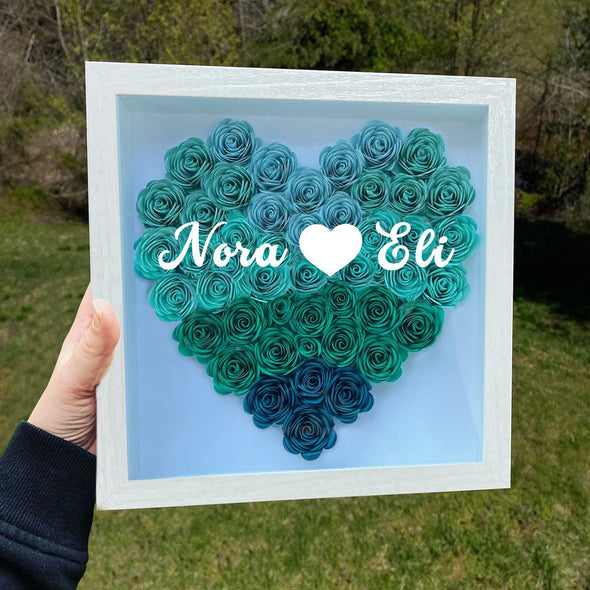 Custom Flower Shadow Box with Text