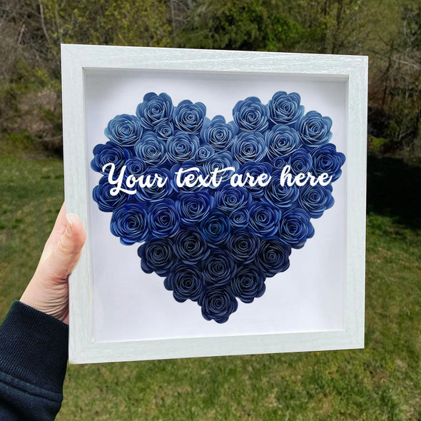 Mom Custom Flower Shadow Box with Text Dried Rose Flower GIft Box Gift for Wife Christmas Gift