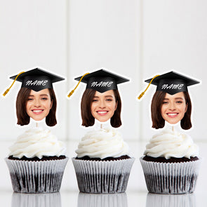 Custom Graduation Party Face Cupcake Toppers