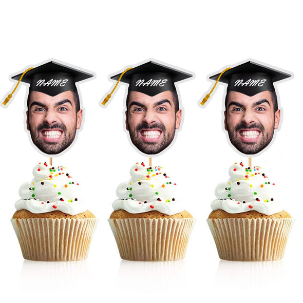 Custom Graduation Party Face Cupcake Toppers Graduation Party Decorations