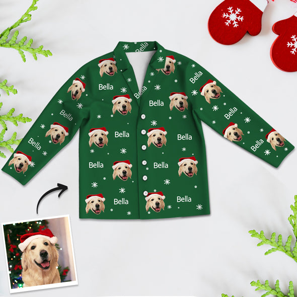 Custom Kids Christmas Pajamas with Photo and Name Custom Children Long Sleeve Christmas Pajamas Christmas Gift