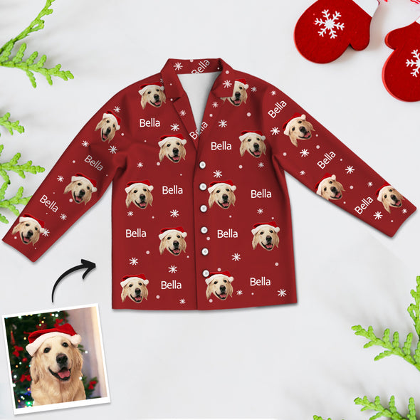 Custom Kids Christmas Pajamas with Photo and Name Custom Children Long Sleeve Christmas Pajamas Christmas Gift