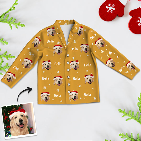Custom Kids Christmas Pajamas with Photo and Name Custom Children Long Sleeve Christmas Pajamas Christmas Gift