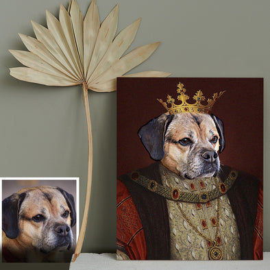 Custom King Pet Portrait Canvas Custom Pet Portrait Painting Canvas Wall Art for Home Decor