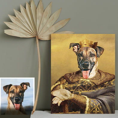 Custom King Royal Pet Portrait Canvas Custom Pet Portrait Painting Canvas