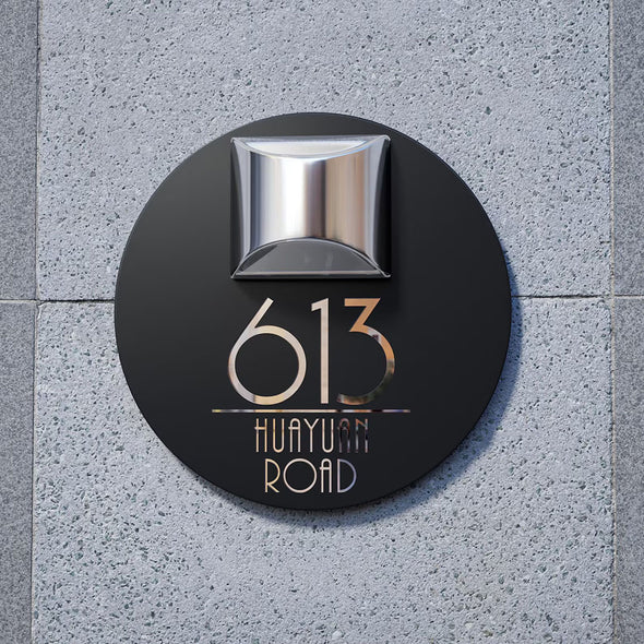 Custom LED House Address Sign Custom House Number Sign With Solar Light Laser Cutting Door Number Plaque