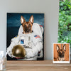 Custom Pet Astronaut Portrait Canvas Custom Dog Cat Portrait Canvas Wall Art for Home Decor
