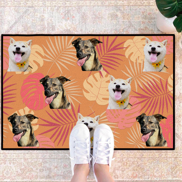 Custom Pet Face Welcome Front Door Mat Housewarming Gifts Custom Kennel Mat Custom Pet Front Door Mat