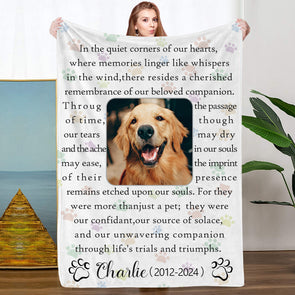 Custom Pet Memorial Gift Custom Pet Memorial Blanket Pet Loss Gift Personalized Dog Memorial Blanket