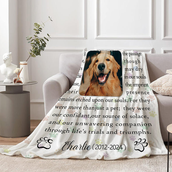 Custom Pet Memorial Gift Custom Pet Memorial Blanket Pet Loss Gift Personalized Dog Memorial Blanket