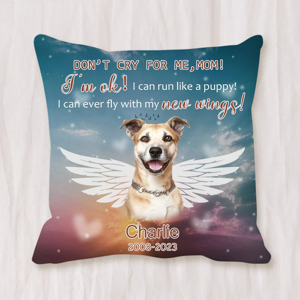 Custom Pet Pillow Decorative Cushion Cover Custom Pet Memorial Pillow with Name and Years