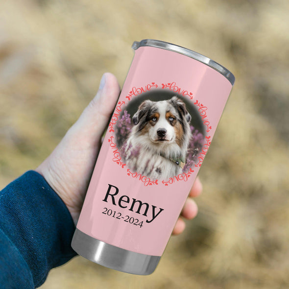 Custom Pet Memorial Tumblers Cup with Name and Years Pet Memorial Gift