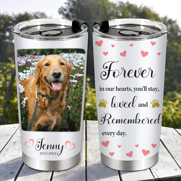 Custom Pet Memorial Tumblers Cup Custom Dog Cat Memorial Gift Dog Cat Loss Loving Memory Cup