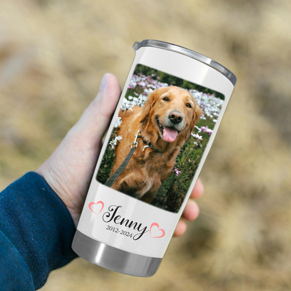 Custom Pet Memorial Tumblers Cup with Name and Years Pet Memorial Gift